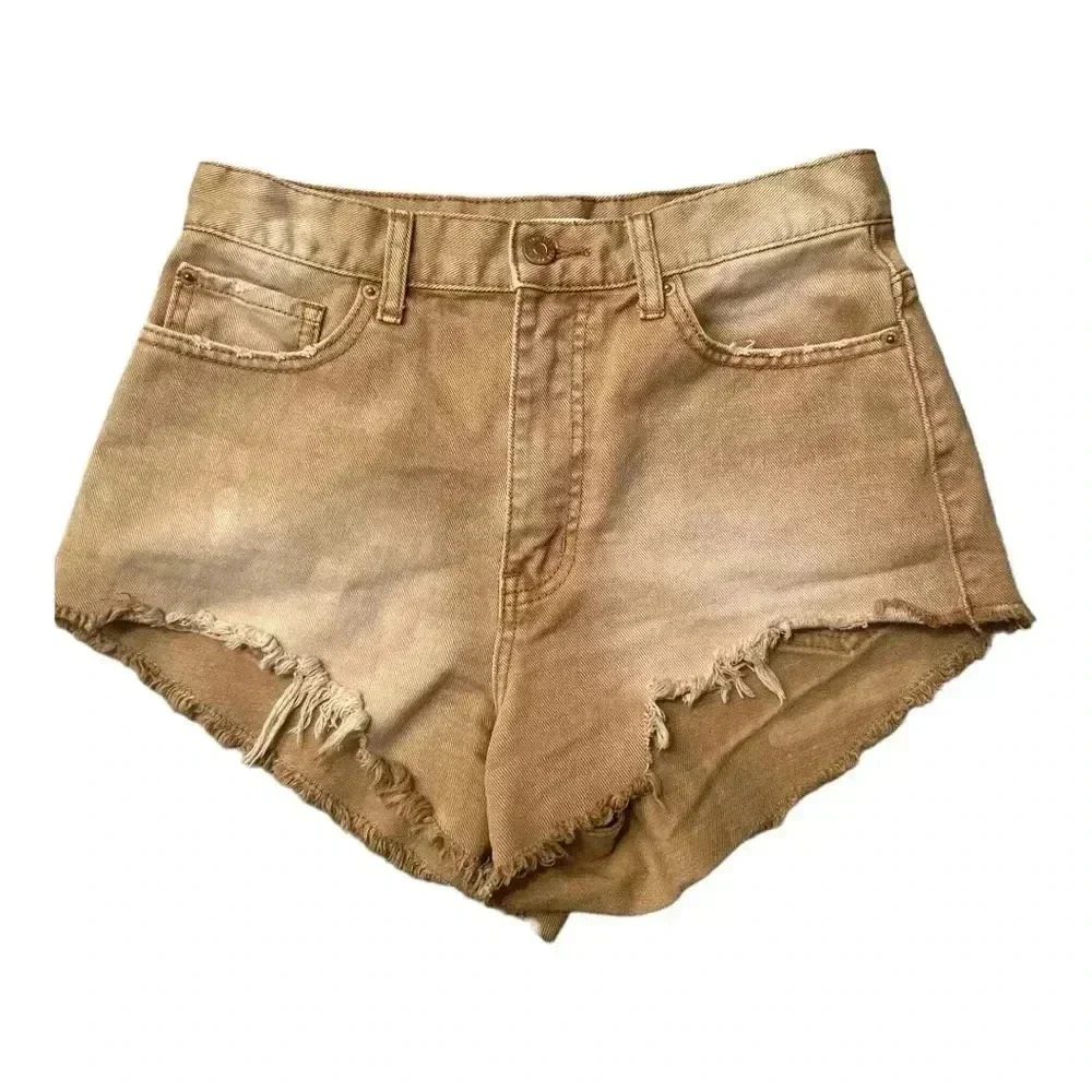 BDG Urban Outfitters Rust Colored Distressed Denim Cheeky Shorts size 27